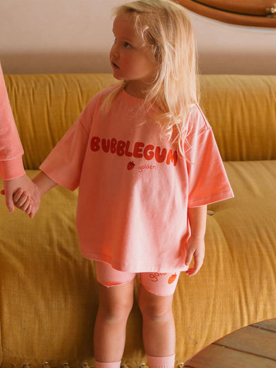 Bubblegum Mid Sleeve Tee - Pink Icing