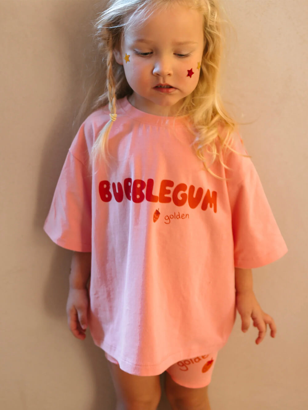 Bubblegum Mid Sleeve Tee - Pink Icing