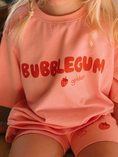 Bubblegum Mid Sleeve Tee - Pink Icing