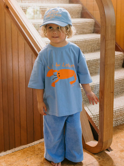 Lobster Mid Sleeve Tee - Pool Blue