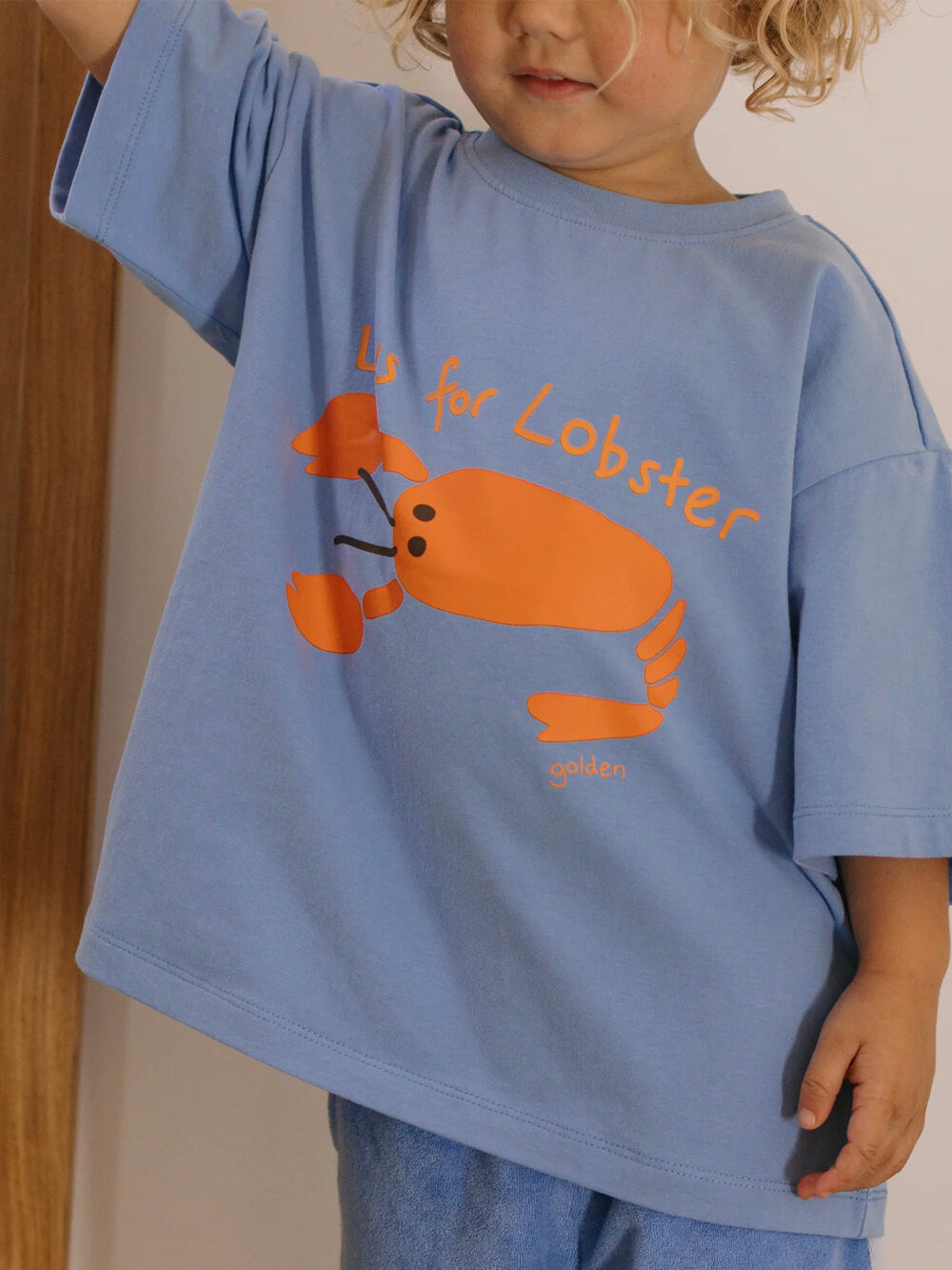 Lobster Mid Sleeve Tee - Pool Blue