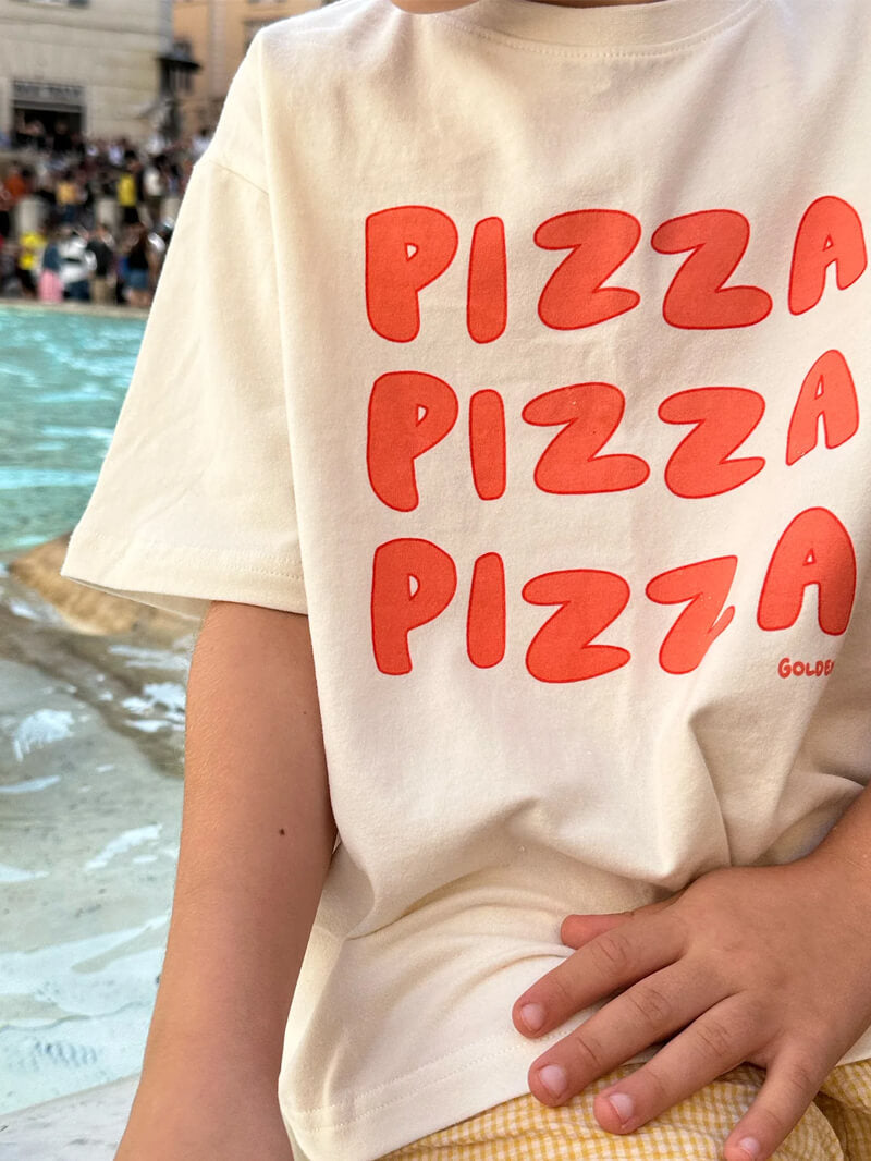 Pizza Mid Sleeve Tee - Eggnog