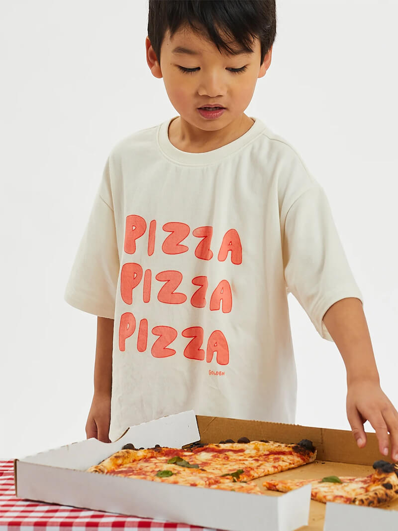 Pizza Mid Sleeve Tee - Eggnog