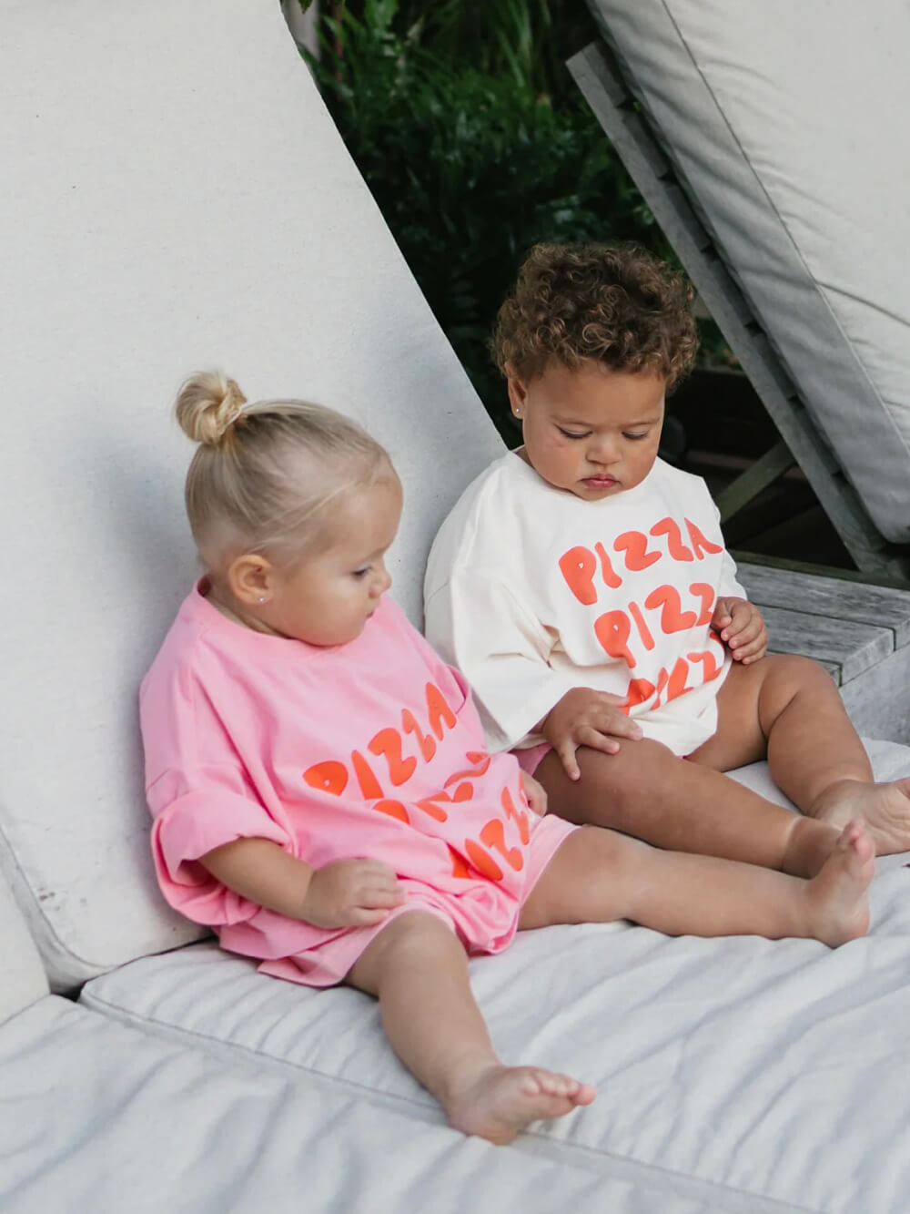 Pizza Mid Sleeve Tee - Meringue Pink