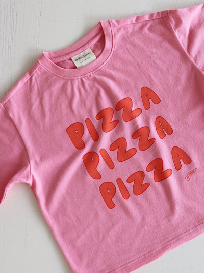Pizza Mid Sleeve Tee - Meringue Pink