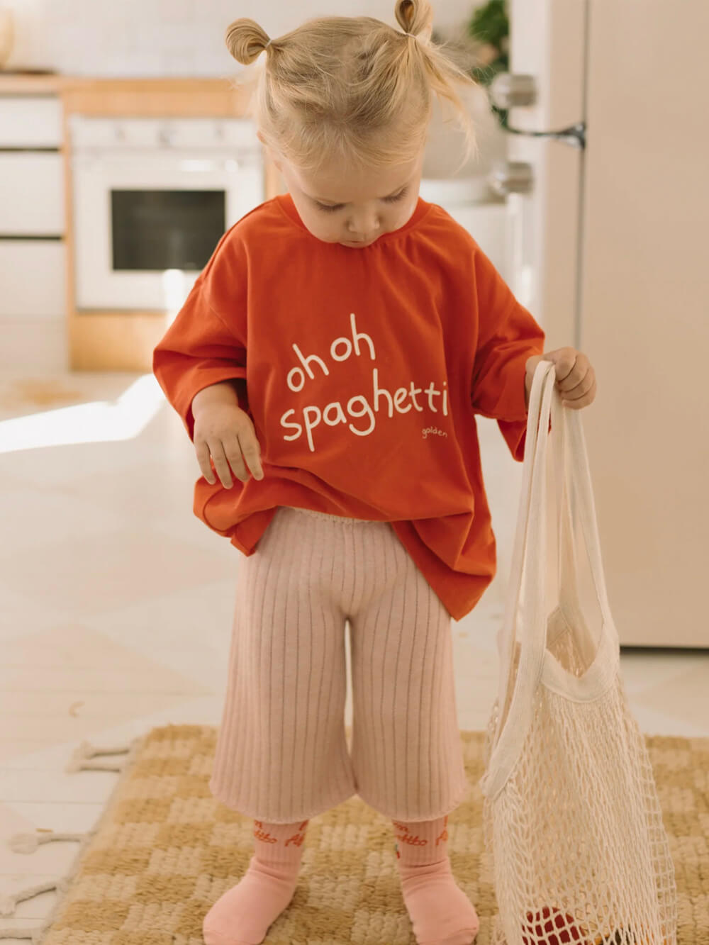 Spaghetti-O Mid Sleeve Tee - Tomato