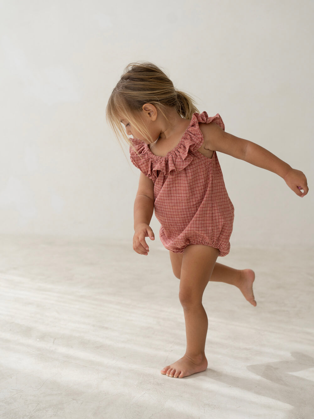 Pip Romper - Red Plaid