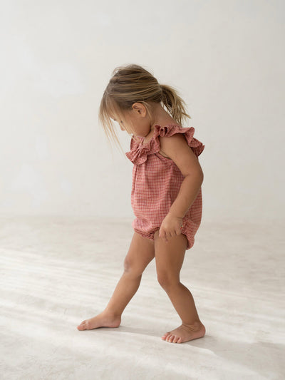 Pip Romper - Red Plaid