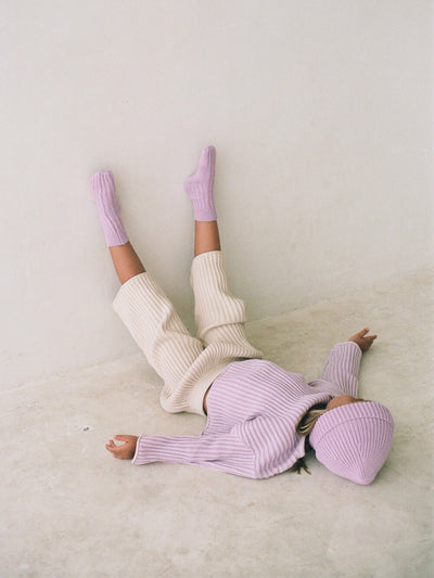 Knit Beanie - Mauve