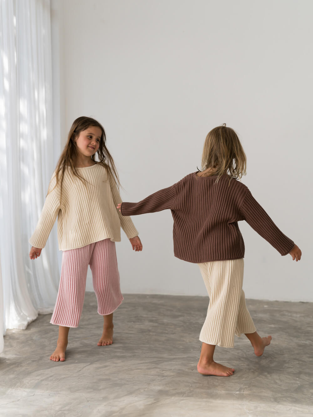 Essential Organic Ribbed Knit Jumper - Cocoa