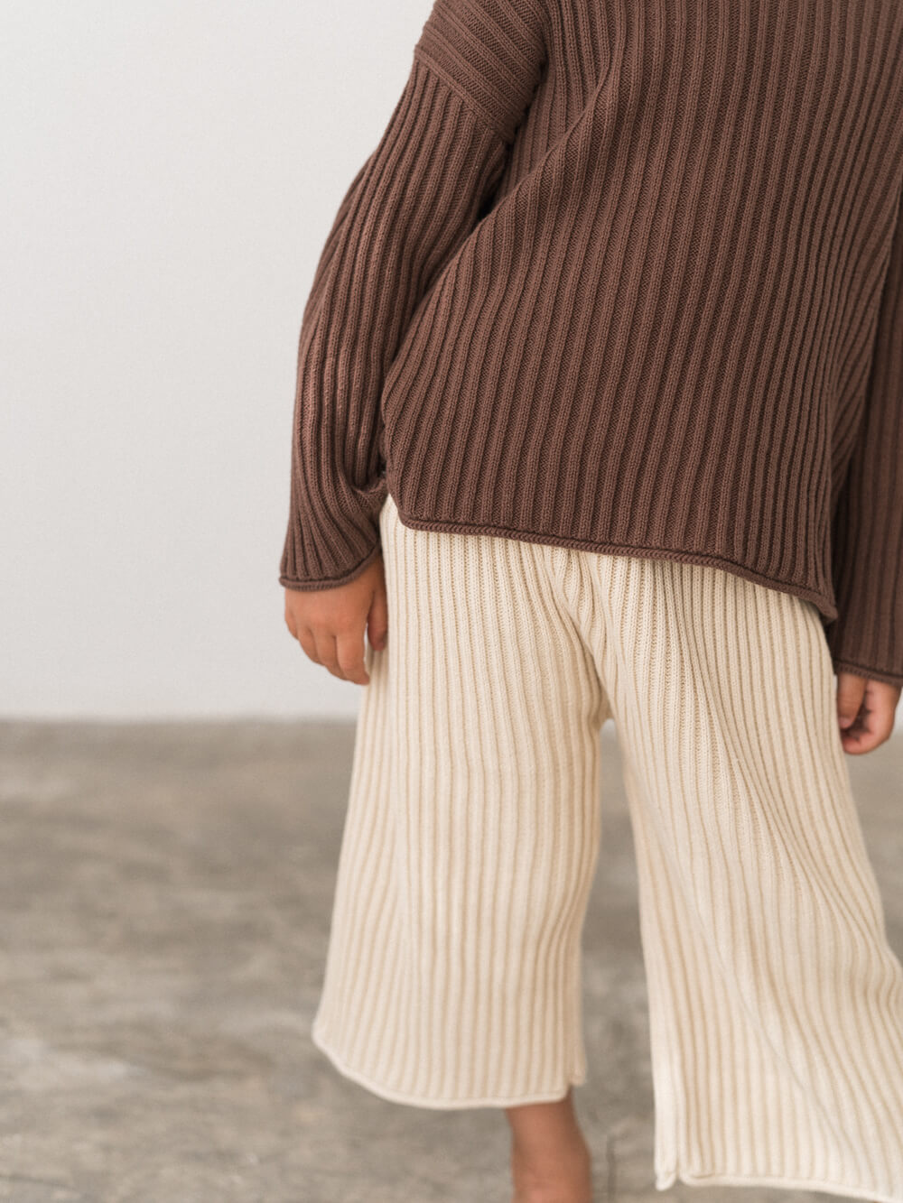 Essential Organic Ribbed Knit Jumper - Cocoa