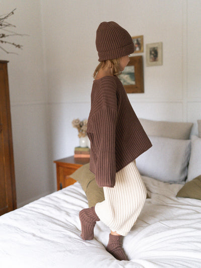 Essential Organic 3/4 Knit Pants - Biscuit