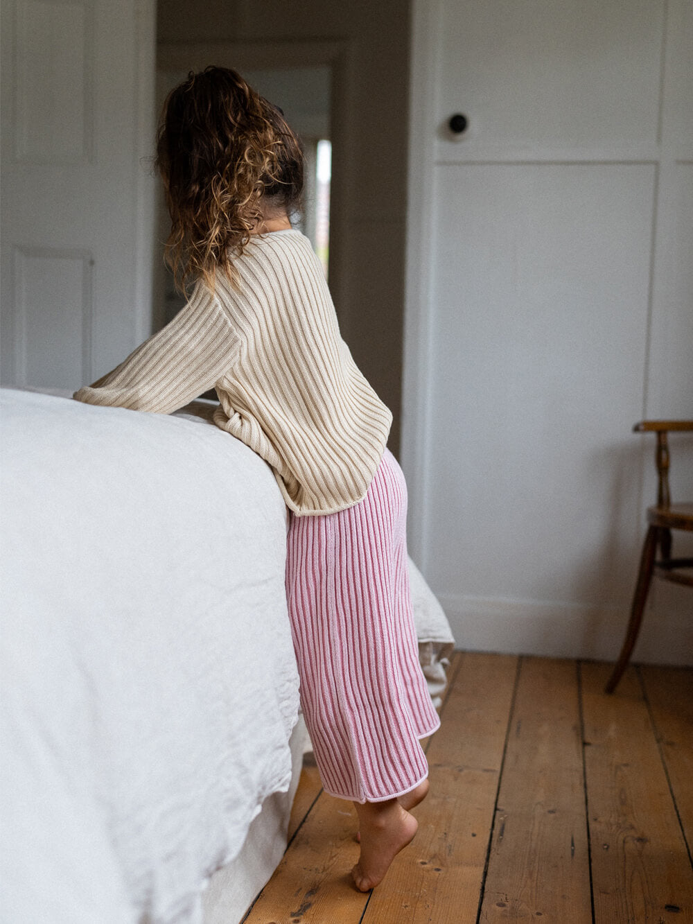 Essential Organic Ribbed Knit Jumper - Biscuit