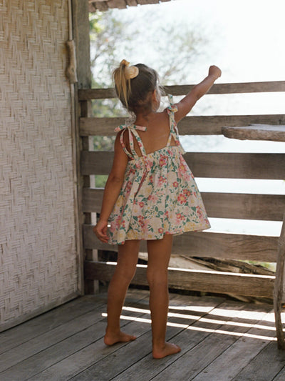 Luna Pinafore Dress - Garden Floral