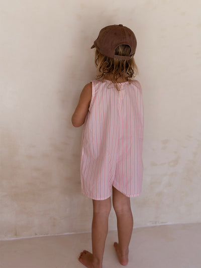 Sadie Overalls - Pink Stripe