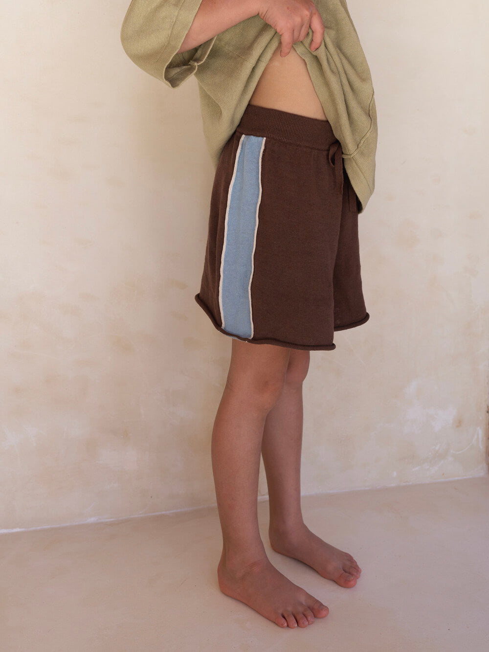 Lightweight Knit Shorts - Choc Contrast