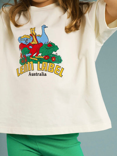 Aussie Animal Tee - Cream