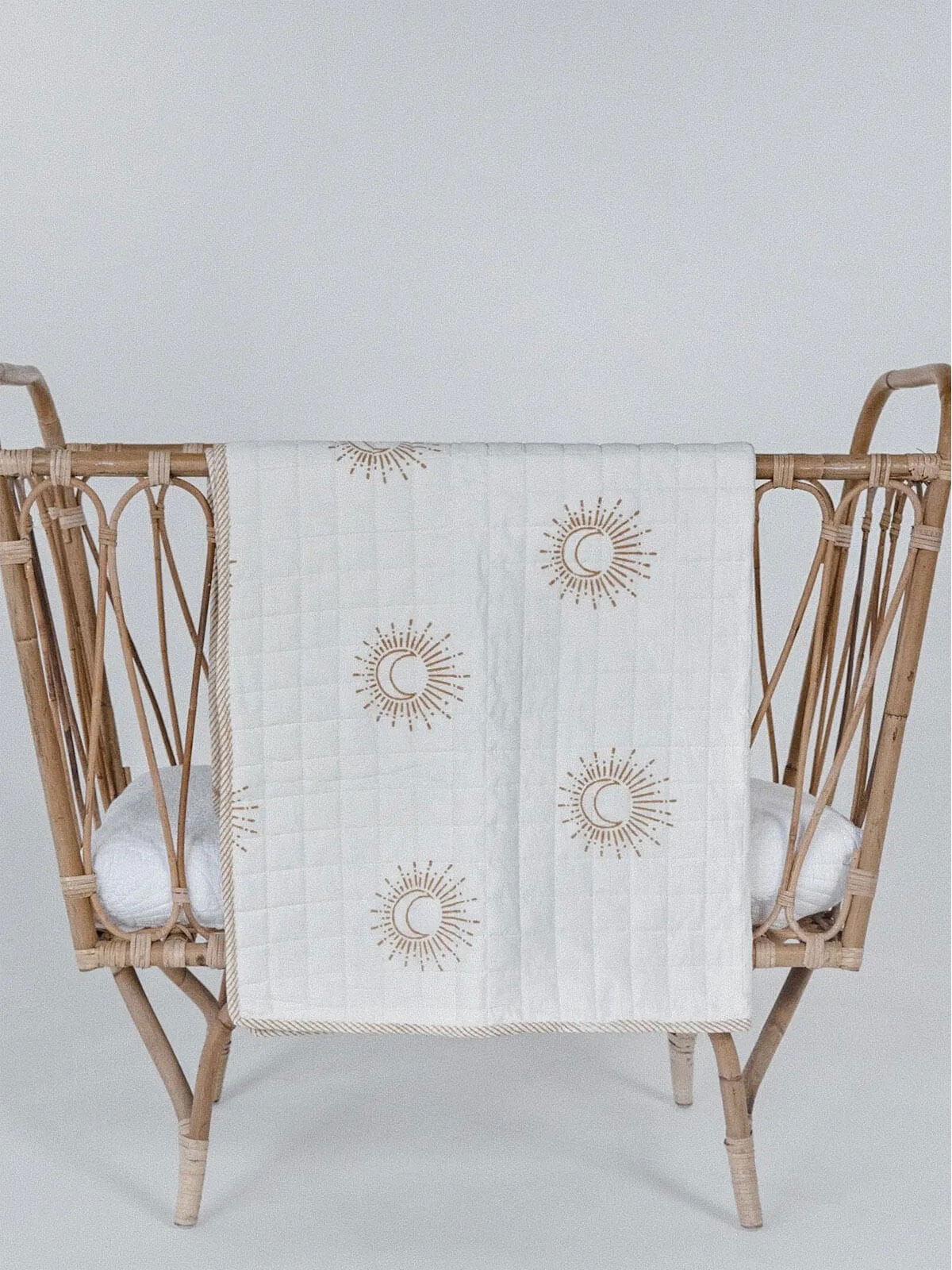 Kantha Cot Quilt - Sun & Moon