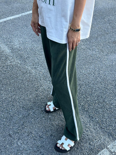 Piper Terry Racer Pants - Moss