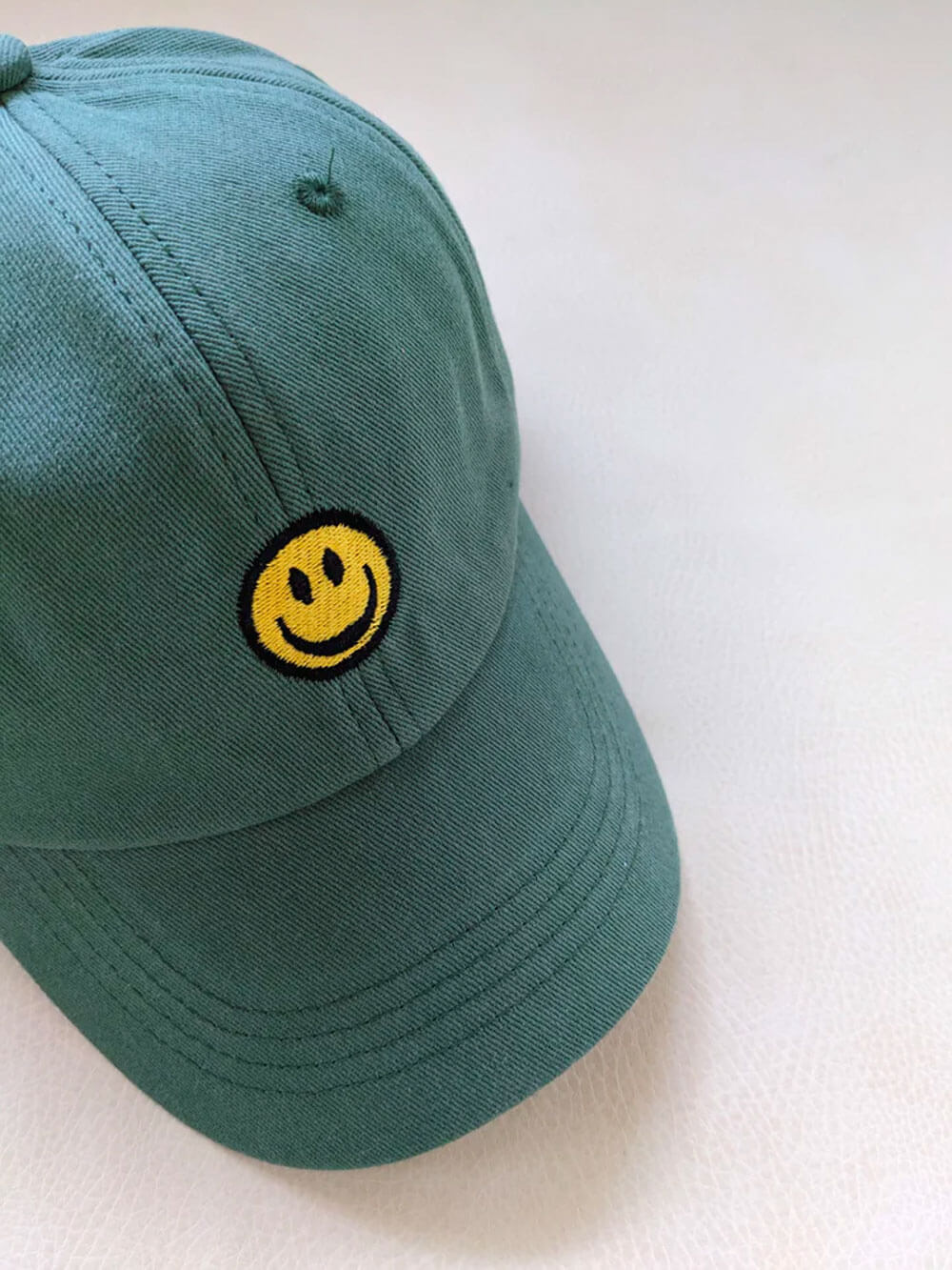 Smiley Embroidery Cap - Forest