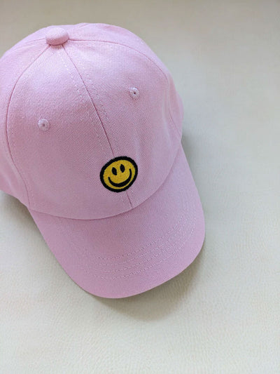 Smiley Embroidery Cap - Lilac
