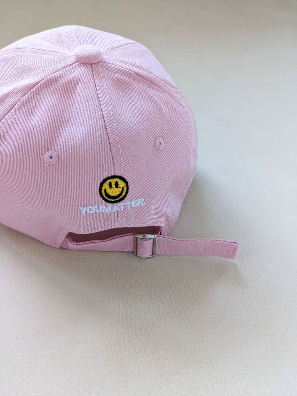 Smiley Embroidery Cap - Lilac