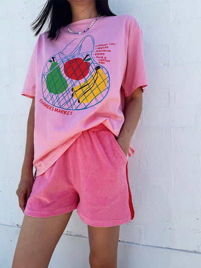 Farmer's Market Relaxed Tee - Bubblegum