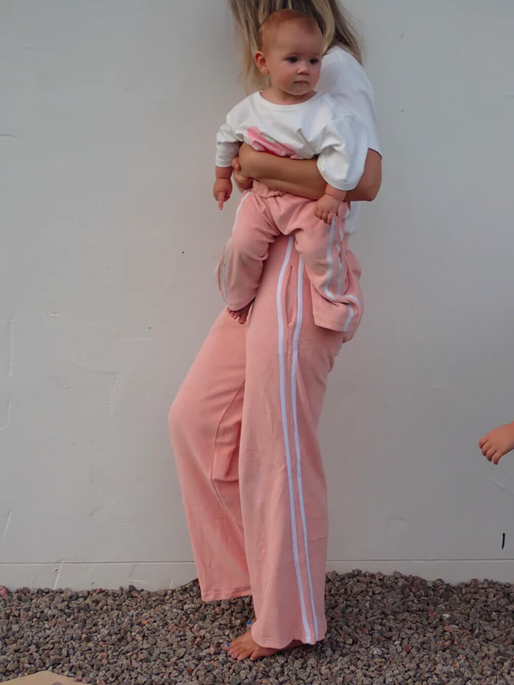 Lindie Terry Racer Pants - Blush