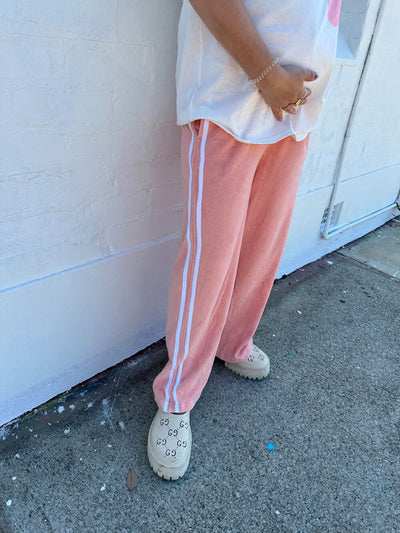 Lindie Terry Racer Pants - Blush