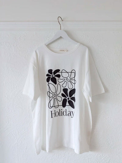 Holiday Relaxed Tee - White/Black