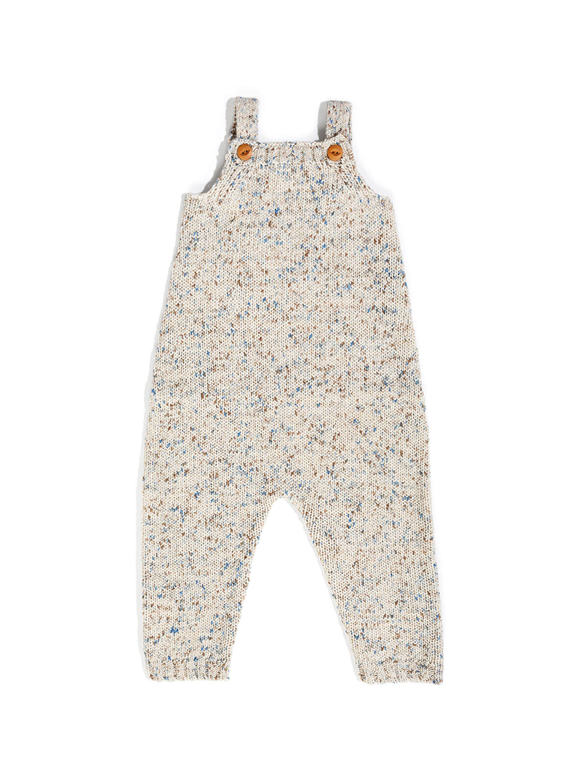 Organic Funfetti Knit Overalls - Sea