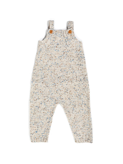 Organic Funfetti Knit Overalls - Sea