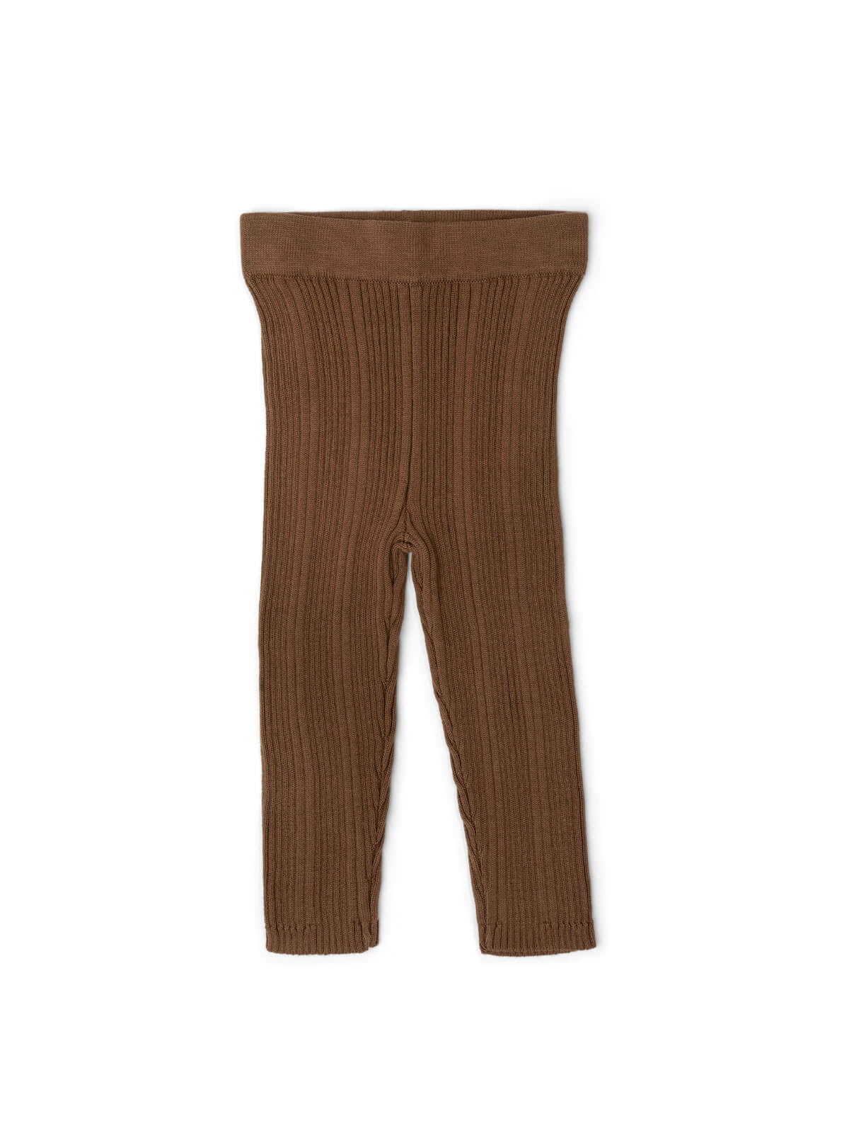 Organic Ribbed Knitted Leggings - Espresso
