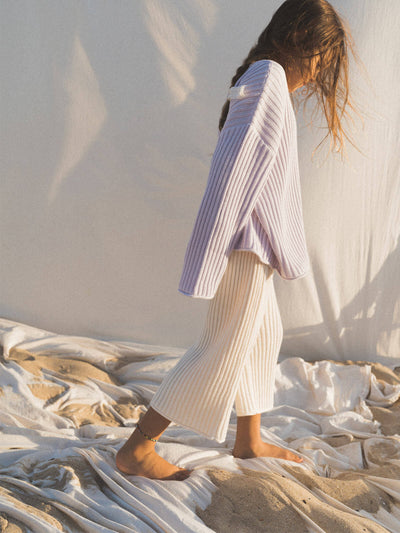Essential Organic 3/4 Knit Pants - Vanilla