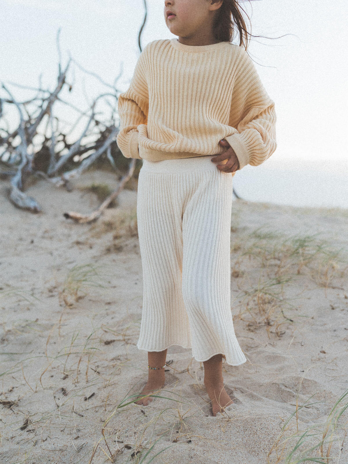 Essential Organic 3/4 Knit Pants - Vanilla