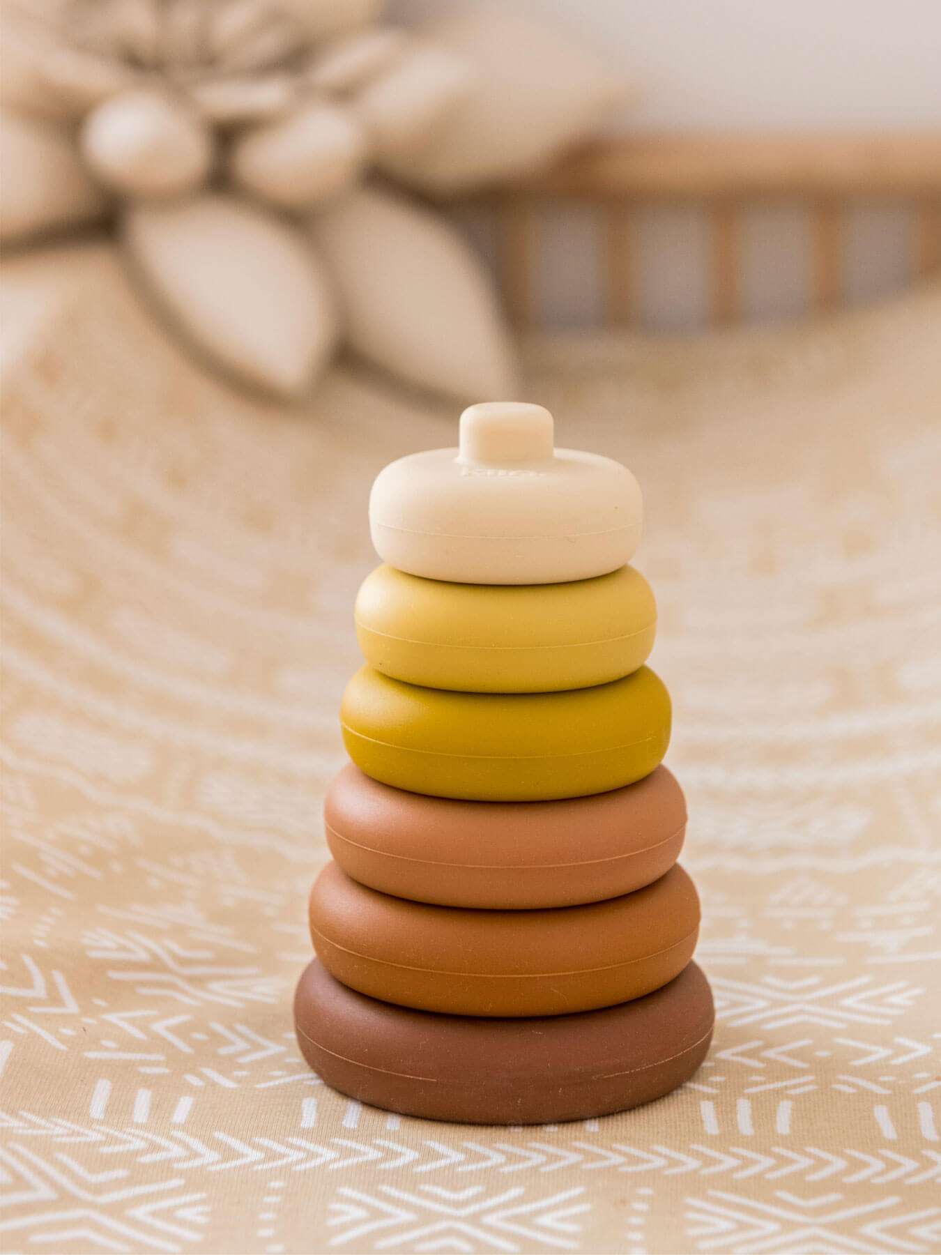 Silicone Round Stacking Tower Toy - Earthy