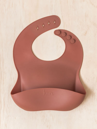 Silicone Bib - Rosewood