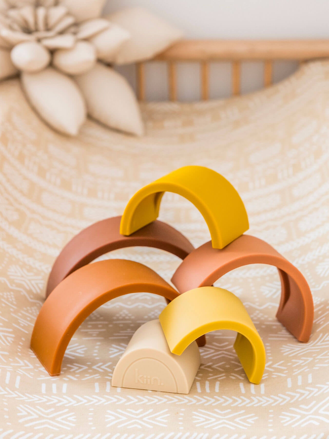 Silicone Rainbow Stacking Toy - Earthy