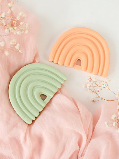 Silicone Rainbow Teether - Peach