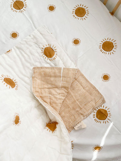 Fitted Cot Sheet - Sandalwood Suns