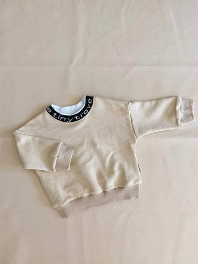 Hansel Logo Neck Jumper - Almond